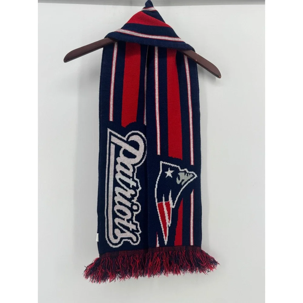 Forever Collectibles New England Patriots‎ NFL Knit Scarf Navy Red White Fringe